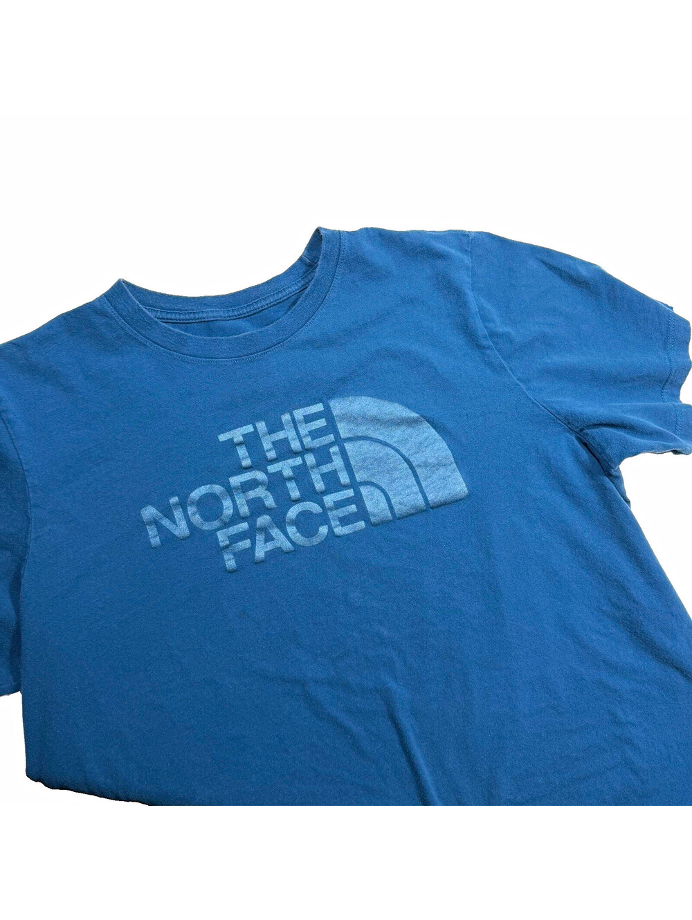 The North Face Women's Blue Logo Graphic Crew Neck Short Sleeve Cotton Knit XL